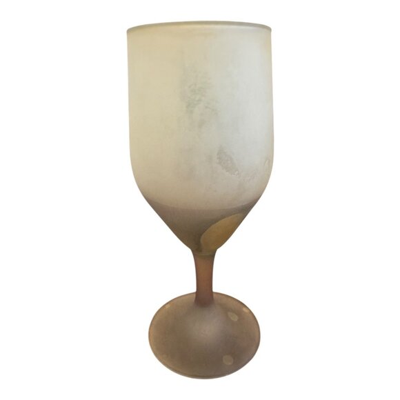 Vintage Hebron Frosted Glass Kiddush Set With Grape Design & Hebrew Blessing - Picture 6 of 9